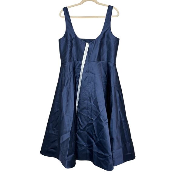 Dessy Collection NWT Square Neck Satin Midi Dress Full Skirt Pockets Formal 18 - Picture 4 of 10